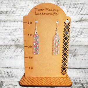 Mushroom Acrylic Earrings - Round Top Rectangle